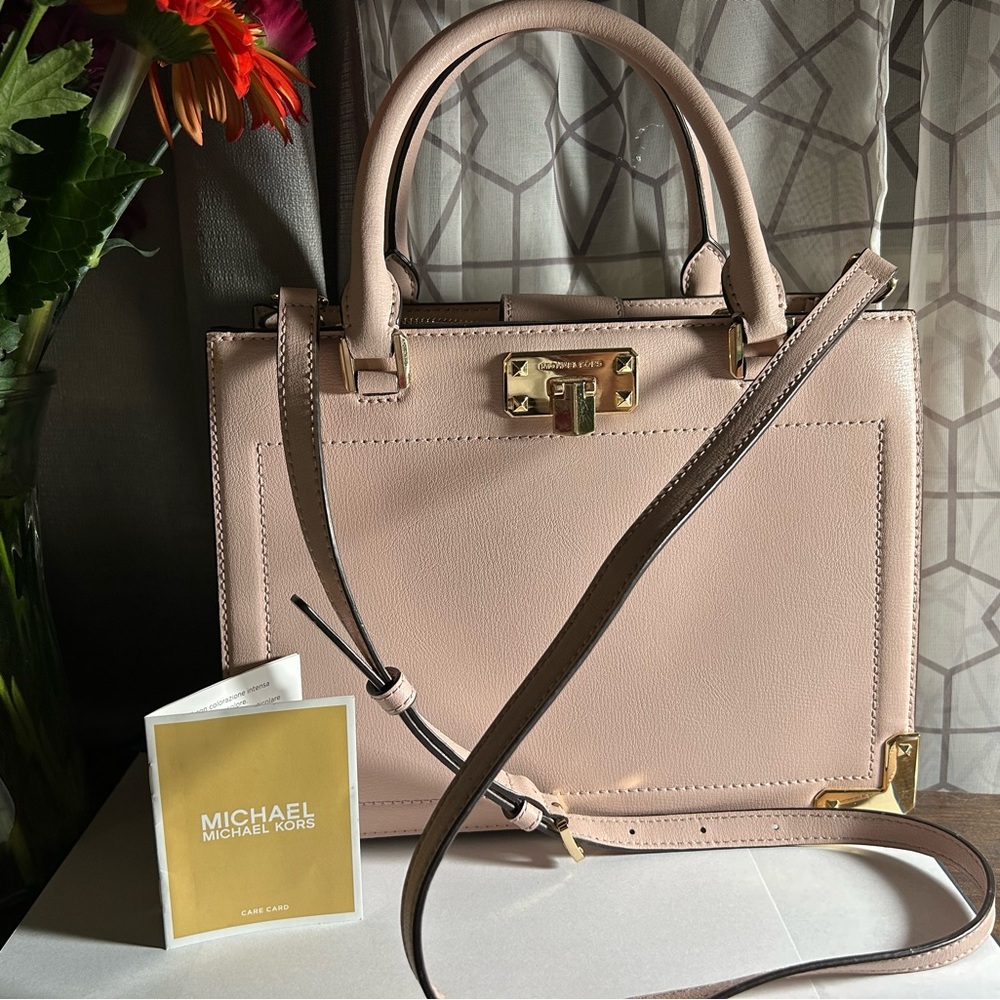 Michael Kors Blush Satchel with Gold Accents